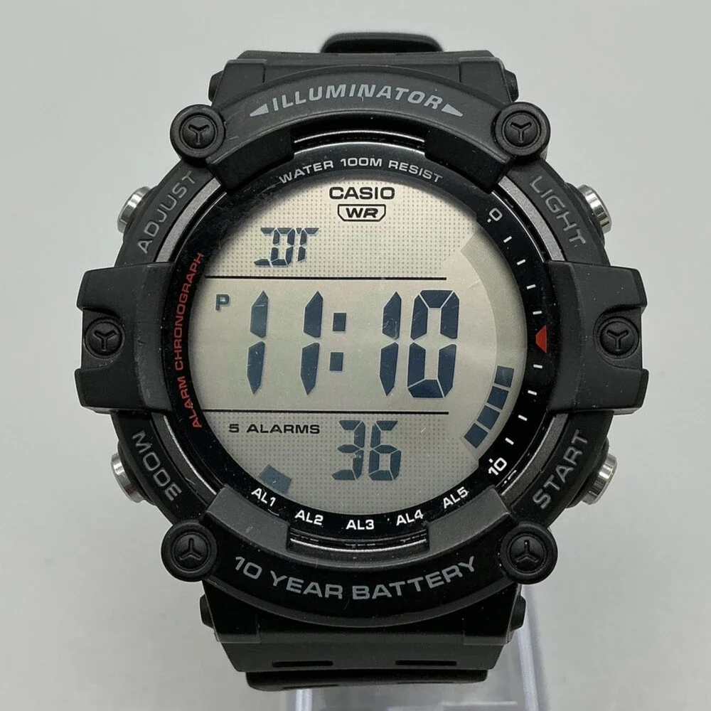 Casio 3502 AE-1500WH Mens Watch 51mm Gray Digital Black Backlight